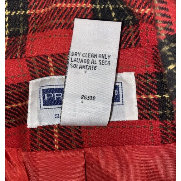Vintage Prophecy Sag Harbor 90s Plaid Red Black Oversize Blazer Size 14 L/XL - Picture 11 of 11